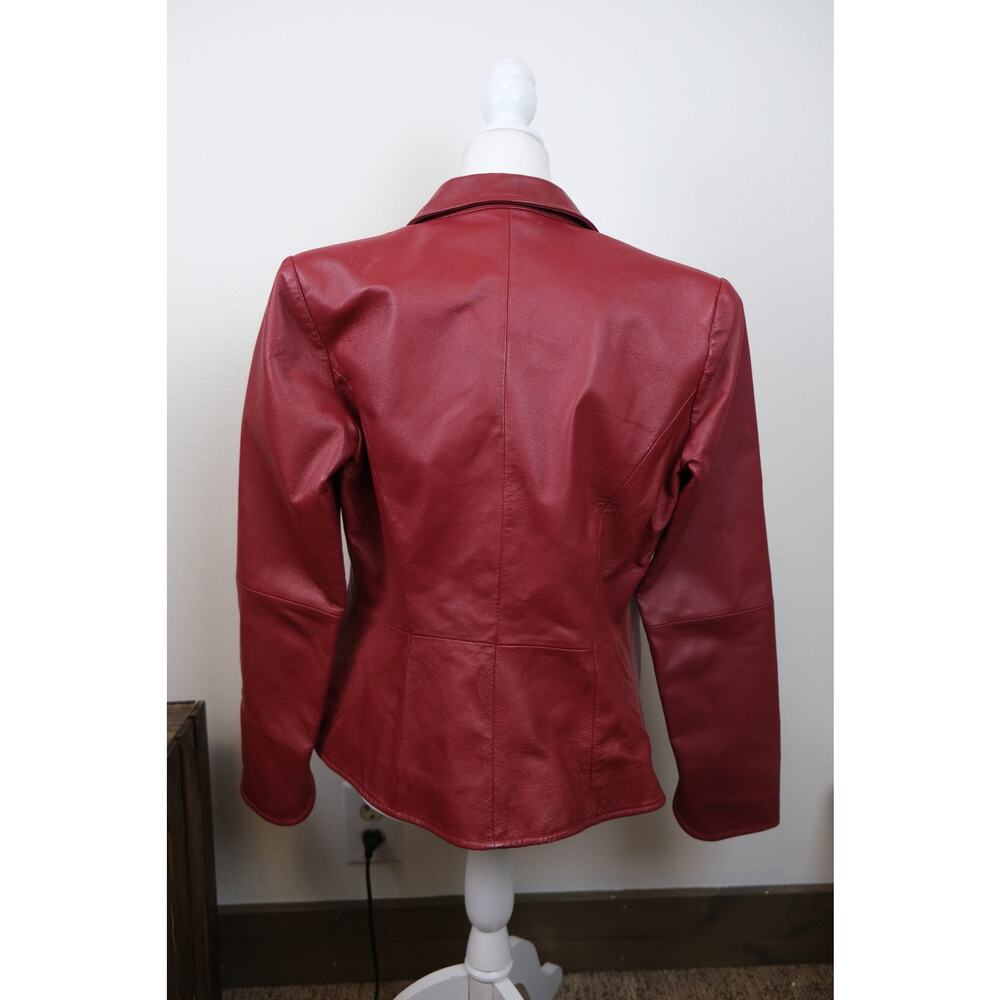 Shape FX Vintage Red Leather Motorcycle Fashion Western Jacket Womens 8 (S/M) - Picture 4 of 6